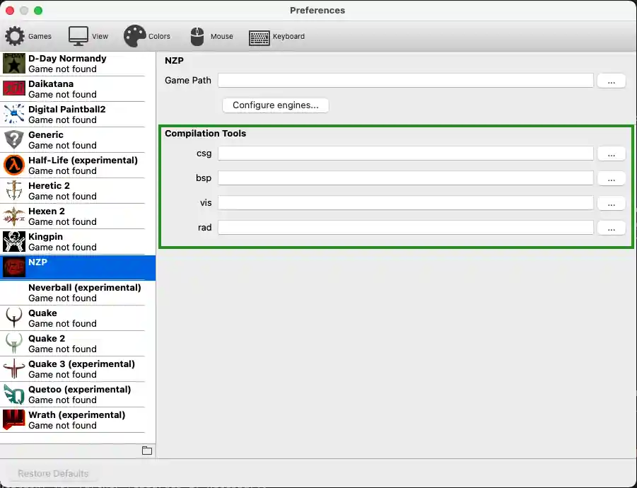 NZ:P's TrenchBroom Compilation Tools dialogue paths