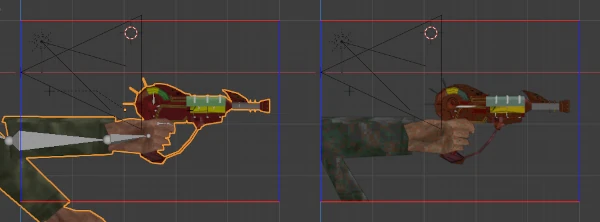 The NZ:P Ray Gun source file vs. a custom bounding box export. Note the absent arm outside of the bounding box.