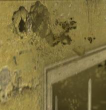 Bullet impact on Plaster